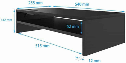 Monitor Riser with Storage Shelf